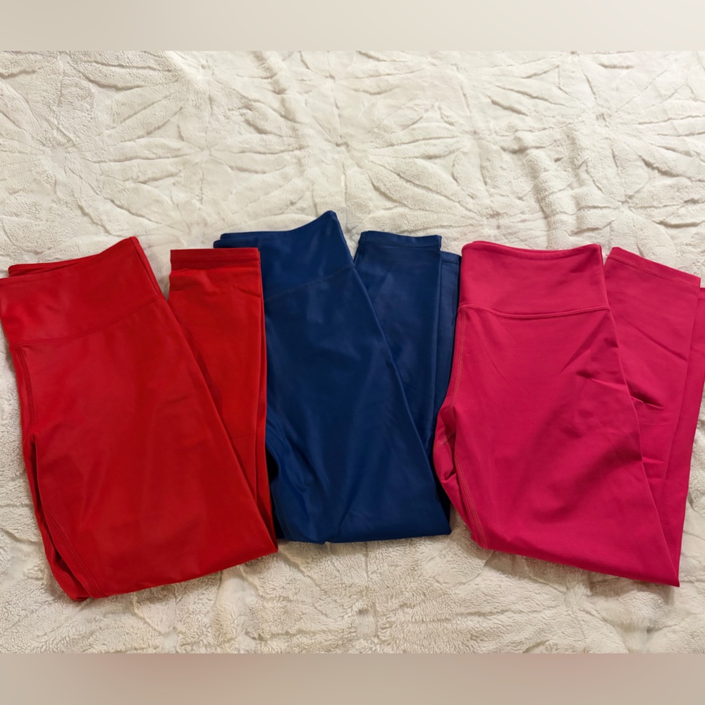 ZYIA Activewear leggings- Pink, Blue, & Red (Size 8-10)